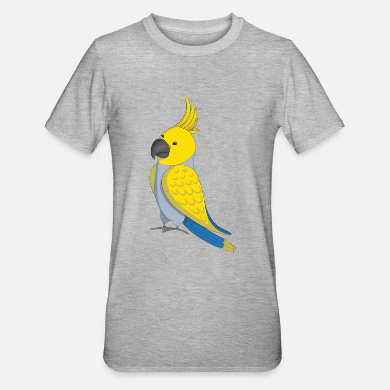 Cacatoès jaune - T-shirt polycoton Unisexe - gris chiné