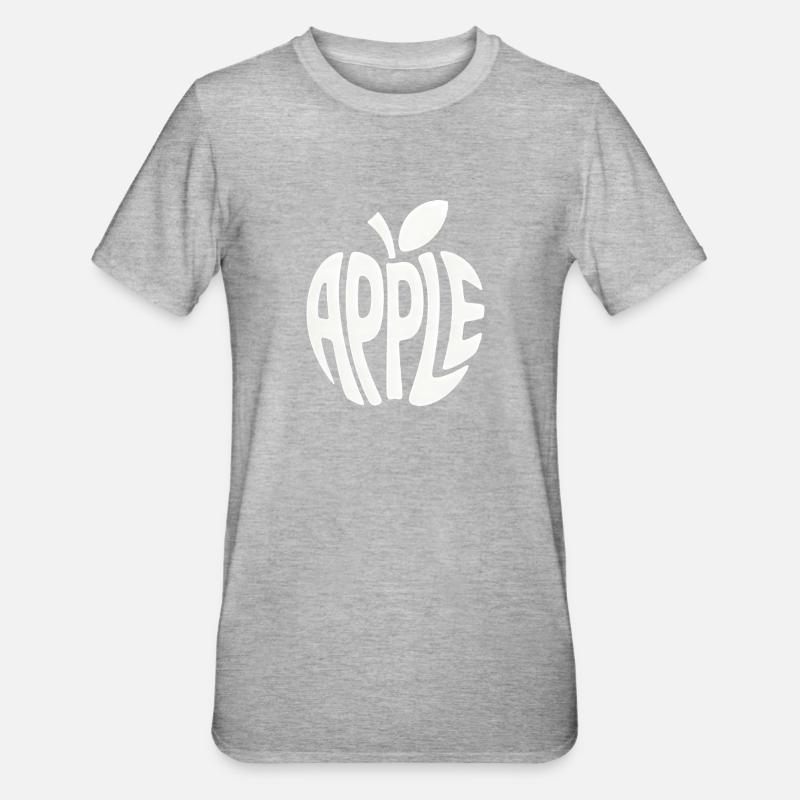 Apple - Cool Fruit Logo - Unisex Polycotton T-Shirt - heather grey
