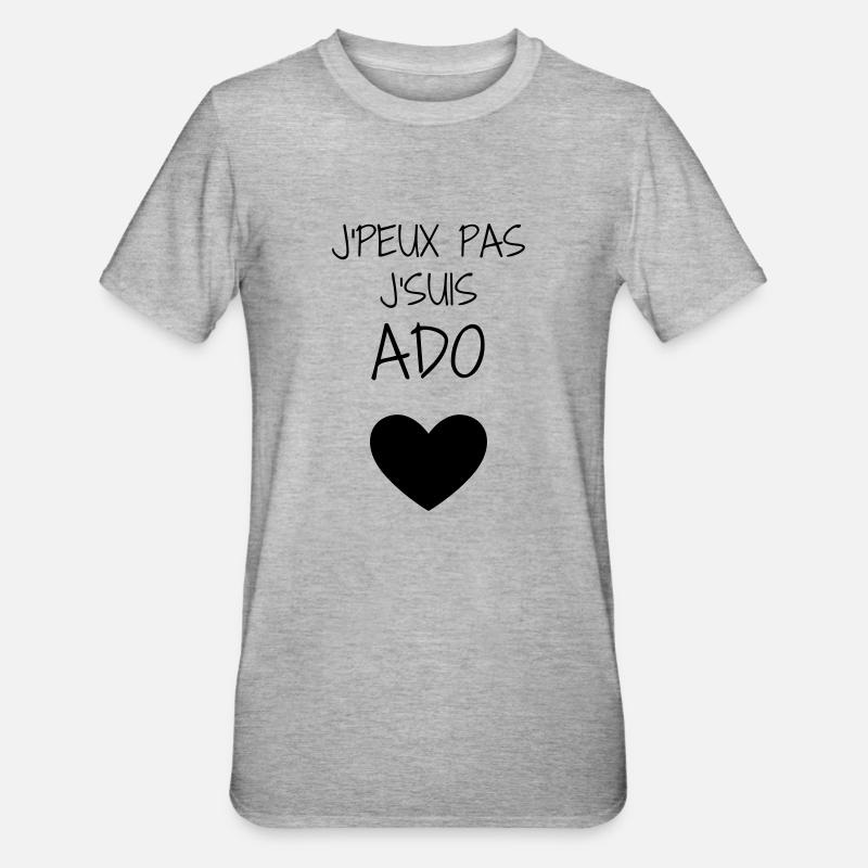 adolescent / enfant / ado / adolescente - T-shirt polycoton Unisexe - gris chiné