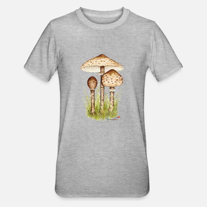 Champignon parasol ou parapluie géant - T-shirt polycoton Unisexe - gris chiné