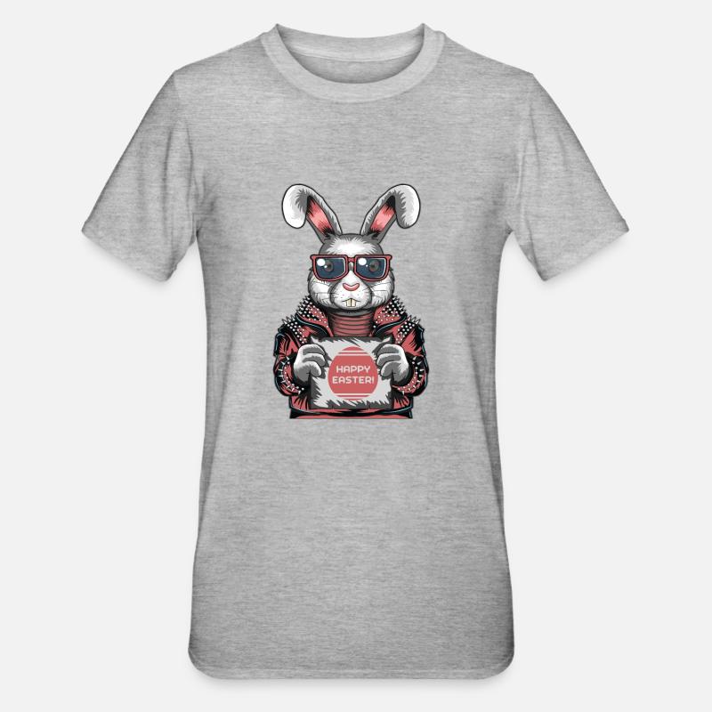 Happy easter easter easter festival easter rabbit - Unisex Polycotton T-Shirt - heather grey