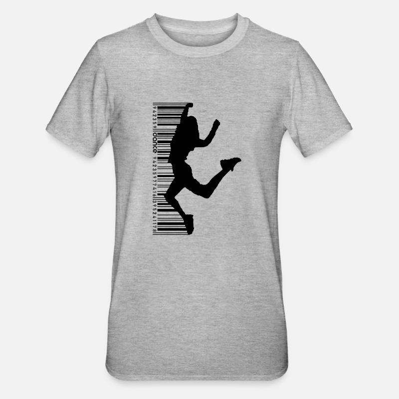 Tänzerin im QR-Code Style (2) - Unisex Polycotton T-Shirt - Grau meliert