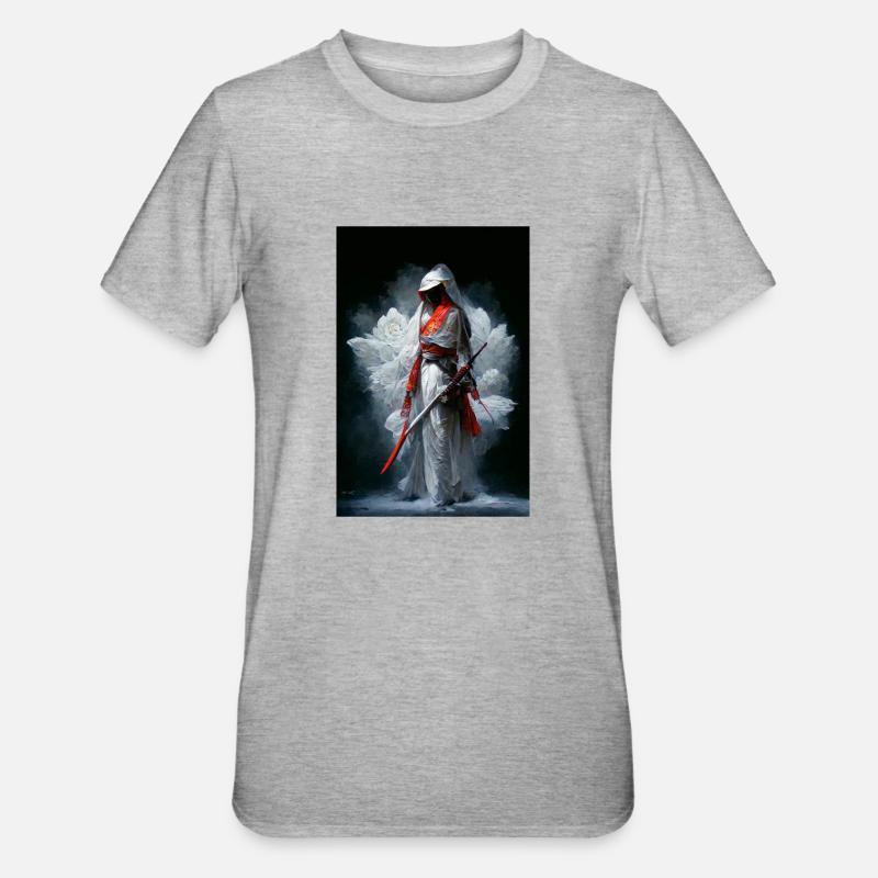 Samurai Blanc - T-shirt polycoton Unisexe - gris chiné