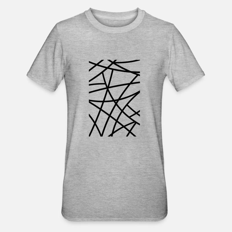 Abstract black outlined pattern - Unisex Polycotton T-Shirt - heather grey