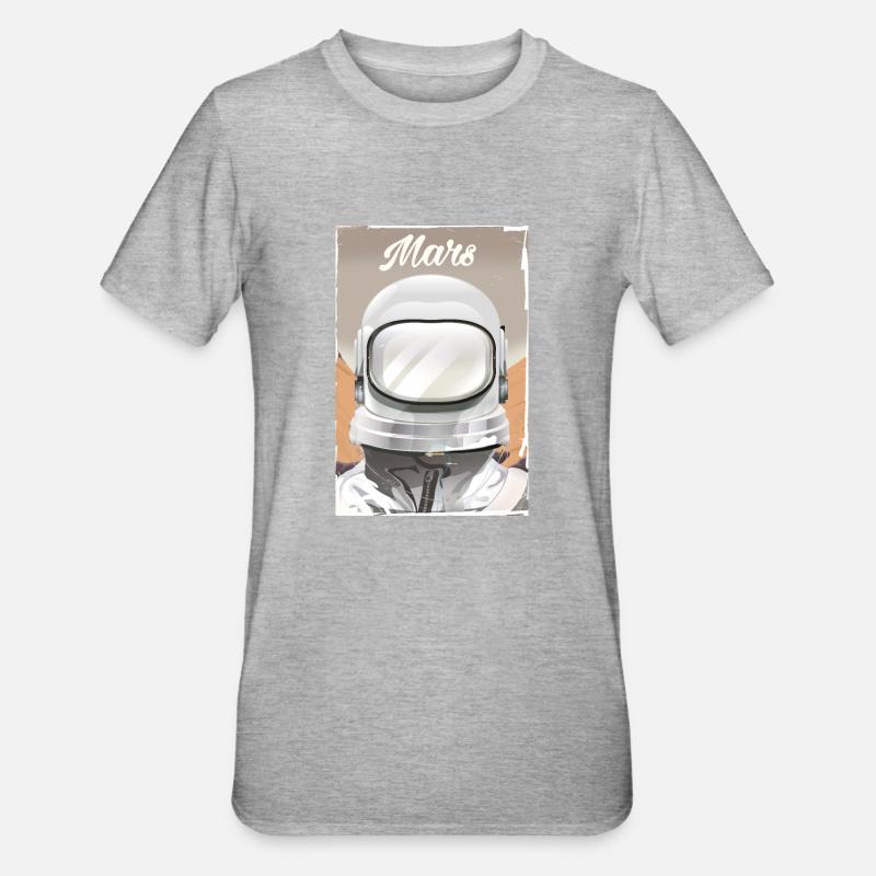 Mars Explorer Astronaut - Unisex Polycotton T-Shirt - heather grey