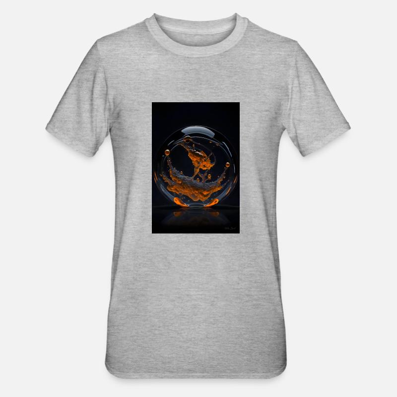 Clouds in a bubble orange 3 - Unisex Polycotton T-Shirt - heather grey