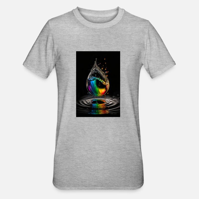 Drop rainbow 2 - Unisex Polycotton T-Shirt - heather grey