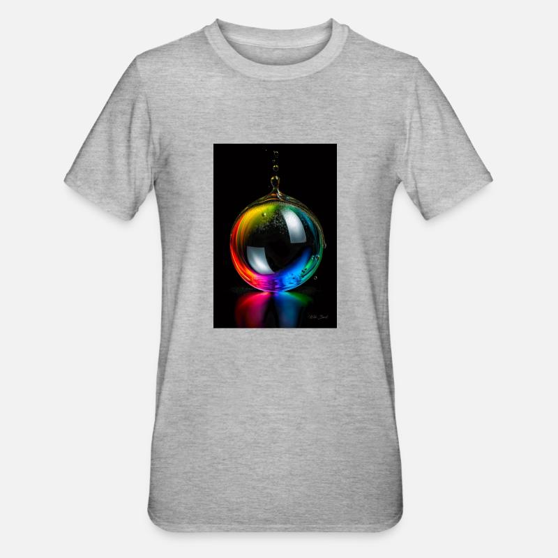 Drop arc-en-ciel 5 - T-shirt polycoton Unisexe - gris chiné