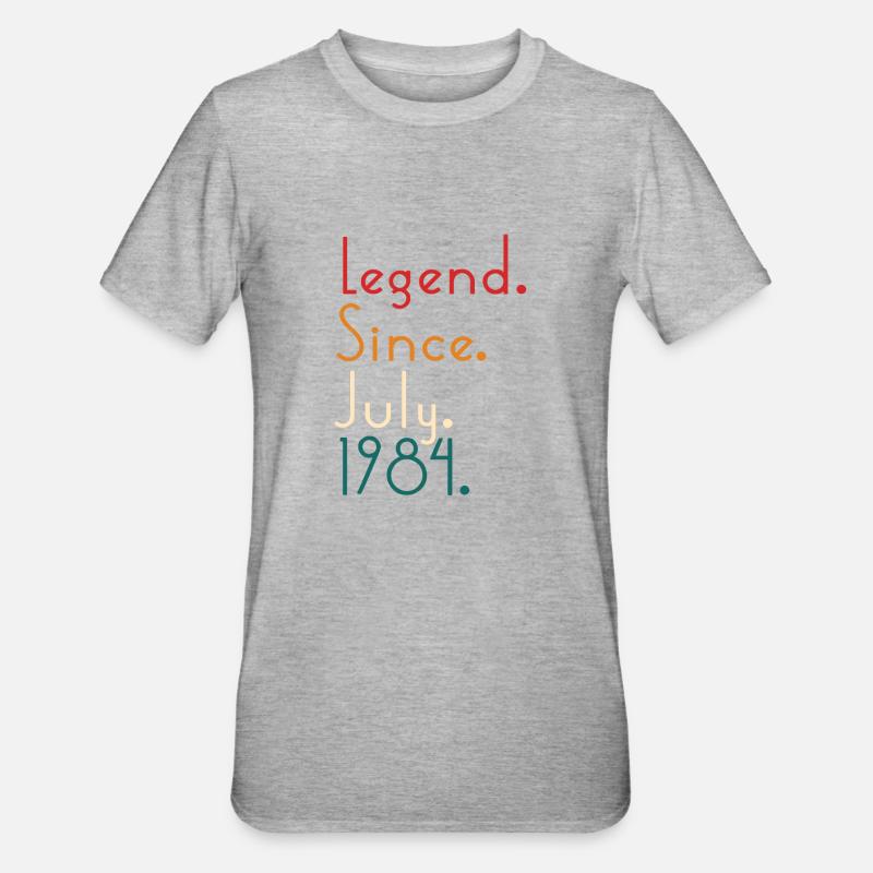Legend Since July 1984 - T-shirt polycoton Unisexe - gris chiné