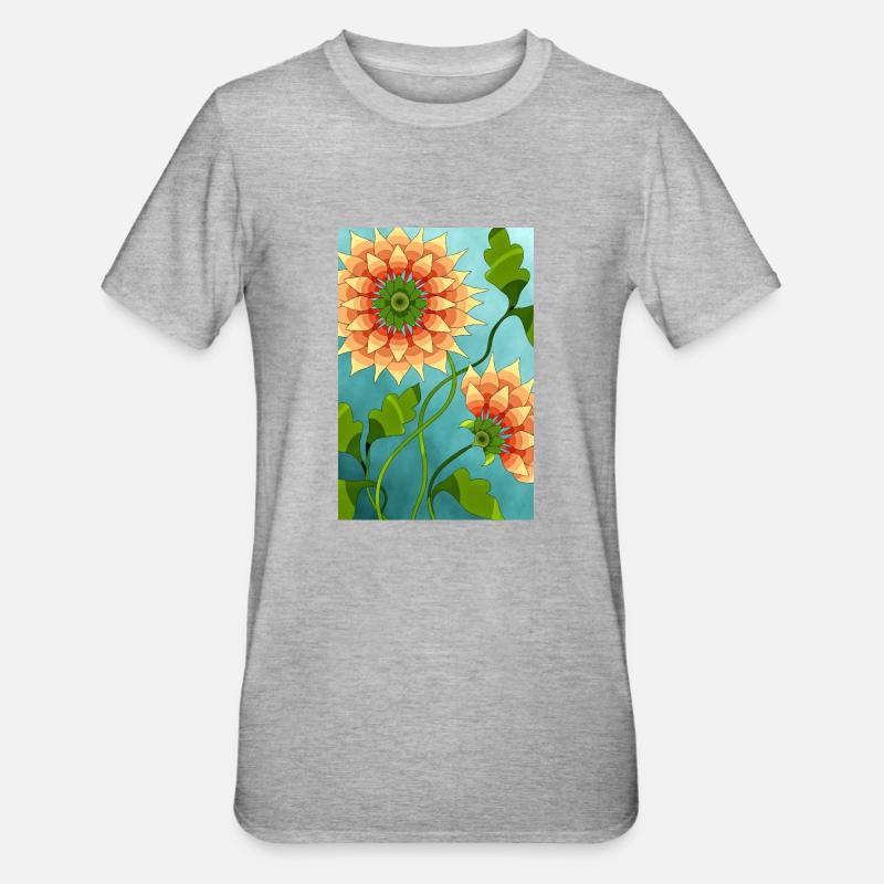 Fleur - T-shirt polycoton Unisexe - gris chiné