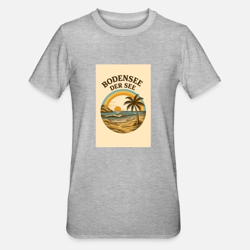 Le lac de Constance - LE lac - T-shirt polycoton Unisexe - gris chiné