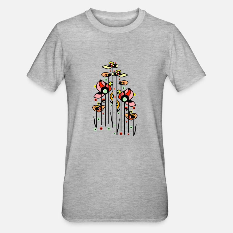 Fleur - T-shirt polycoton Unisexe - gris chiné