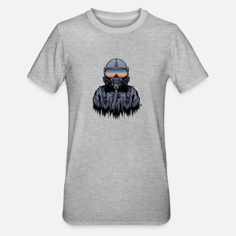 Kampfpilot - Unisex Polycotton T-Shirt - Grau meliert