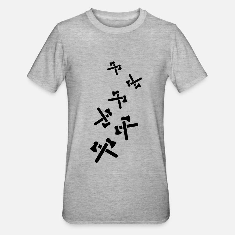 Axt Symbol - Unisex Polycotton T-Shirt - Grau meliert