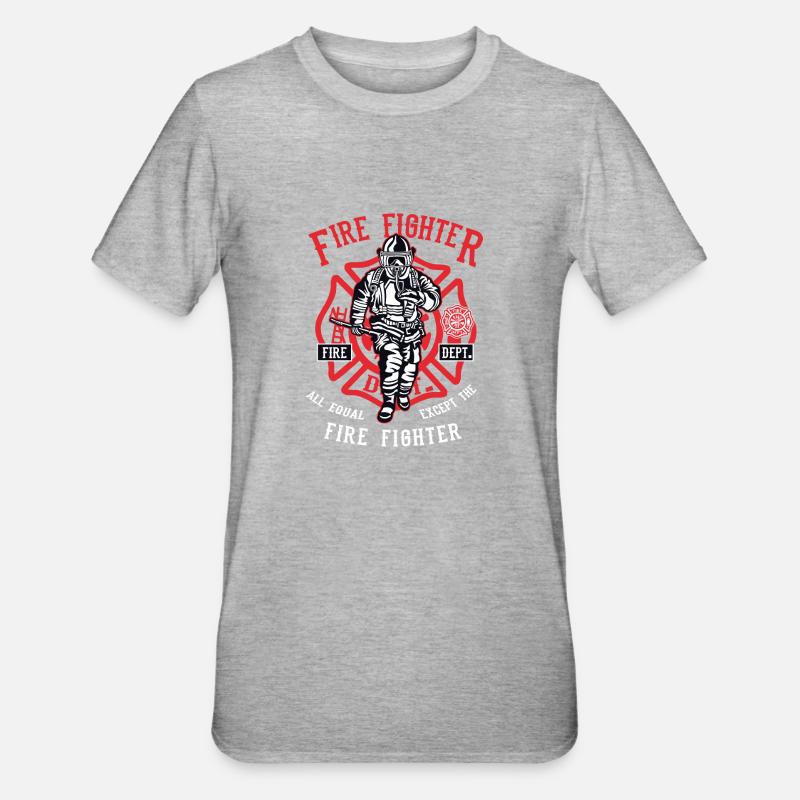 pompier - T-shirt polycoton Unisexe - gris chiné