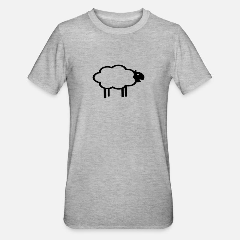 Schaf - Unisex Polycotton T-Shirt - Grau meliert