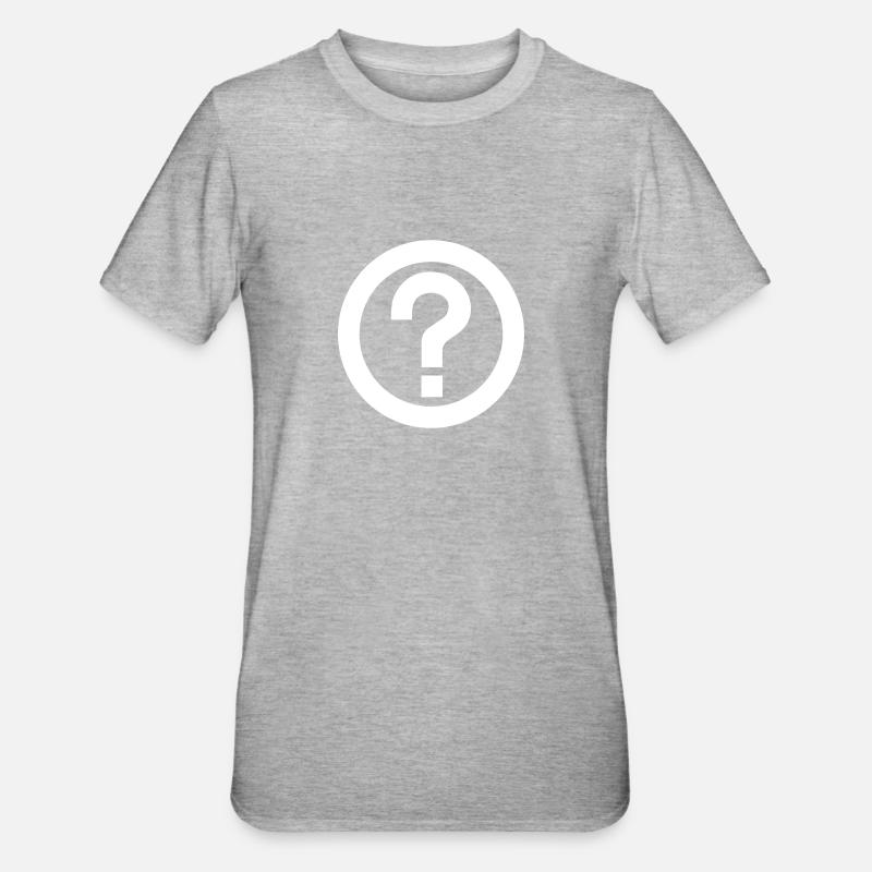 Question Mark,Question,Punctuation,Symbol - Unisex Polycotton T-Shirt - heather grey