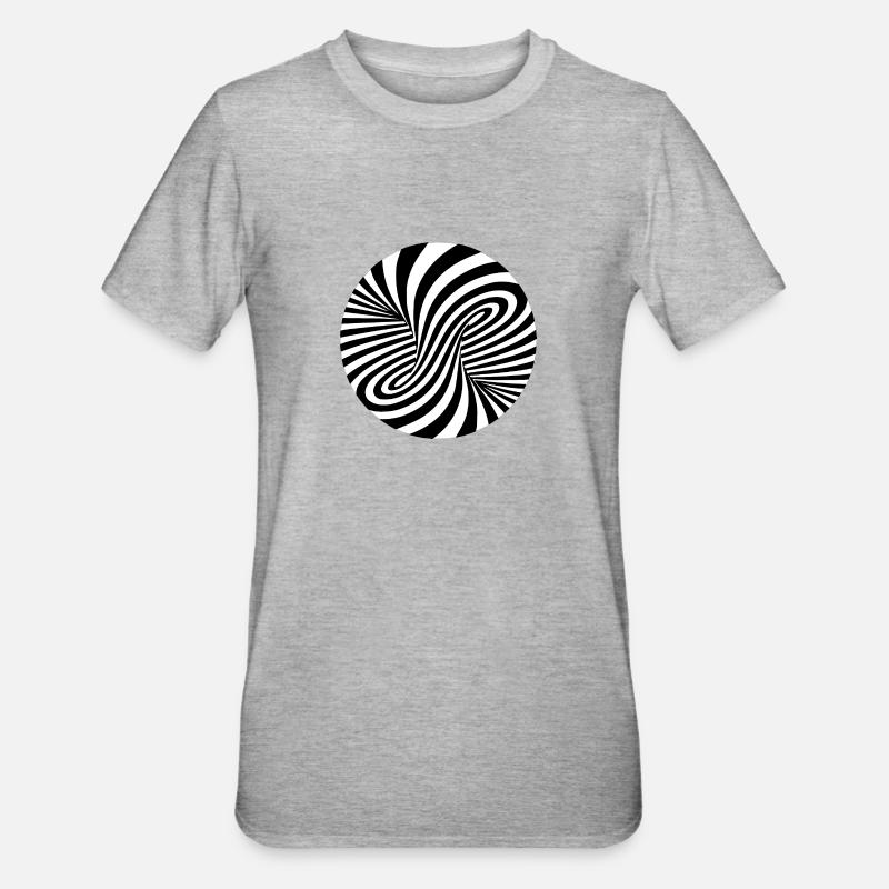 Optical illusion pattern shapes geometry gift - Unisex Polycotton T-Shirt - heather grey