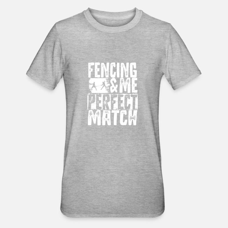 Fechten Fechtkampf - Unisex Polycotton T-Shirt - Grau meliert
