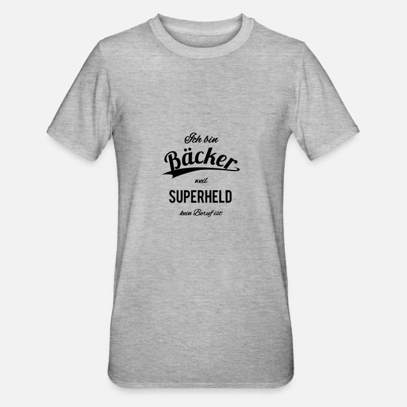 Bäcker - Unisex Polycotton T-Shirt - Grau meliert