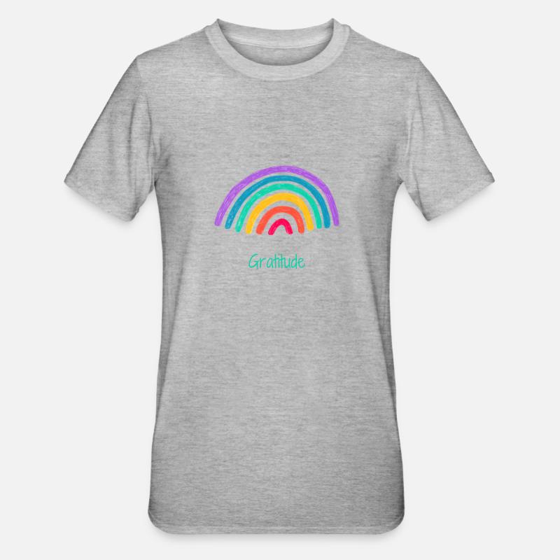 Dankbarkeit Regenbogen - Unisex Polycotton T-Shirt - Grau meliert