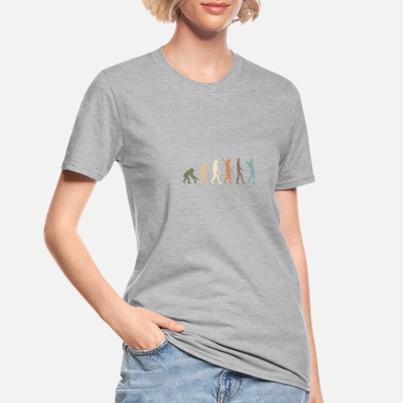 Drôle d’évolution rétro de Man Golf T-shirt polycoton Unisexe