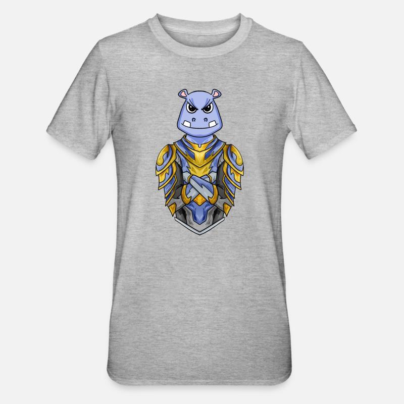 Ritter Nilpferd cool - Unisex Polycotton T-Shirt - Grau meliert