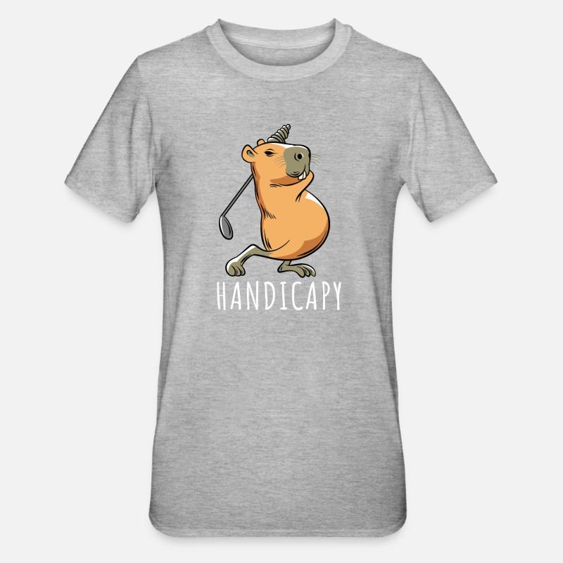 Capybara Golf Handicap - Handicapy - T-shirt polycoton Unisexe - gris chiné