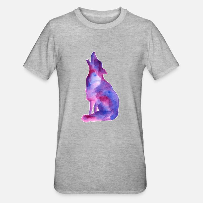 Galaxy Wolf - T-shirt polycoton Unisexe - gris chiné