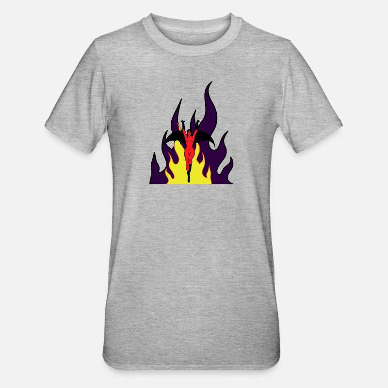 Hell - Devil - Unisex Polycotton T-Shirt - heather grey