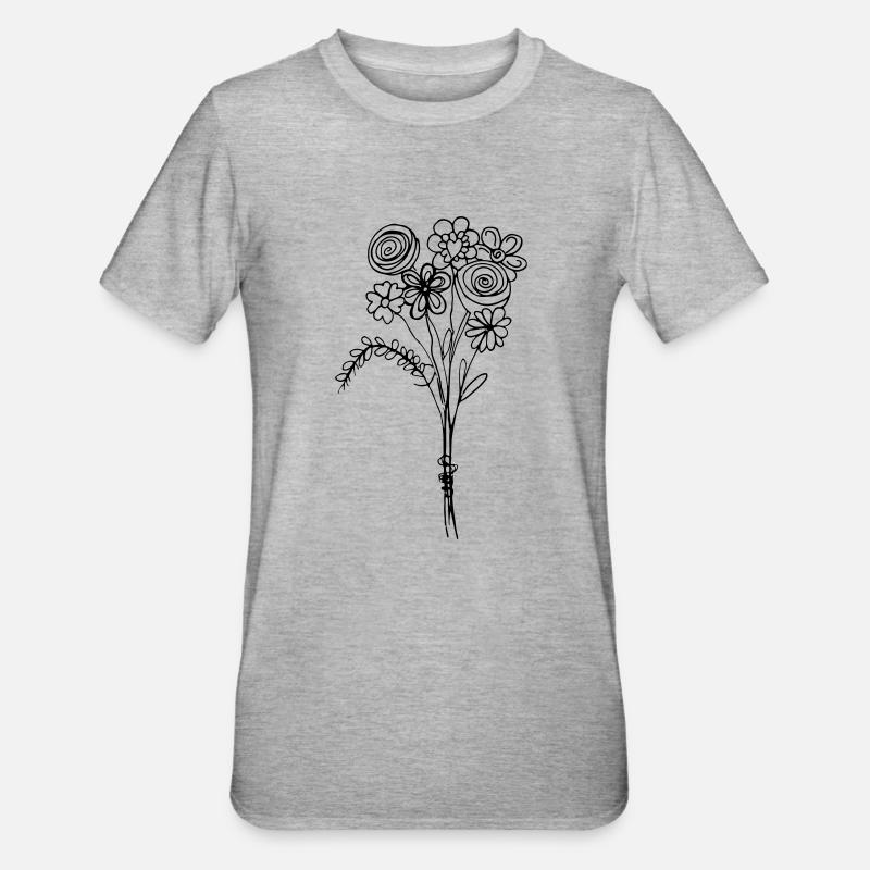fleurs - T-shirt polycoton Unisexe - gris chiné