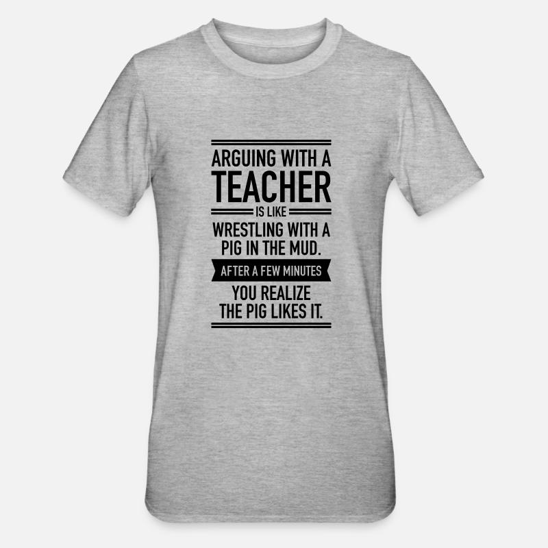 Arguin With A Teacher - T-shirt polycoton Unisexe - gris chiné
