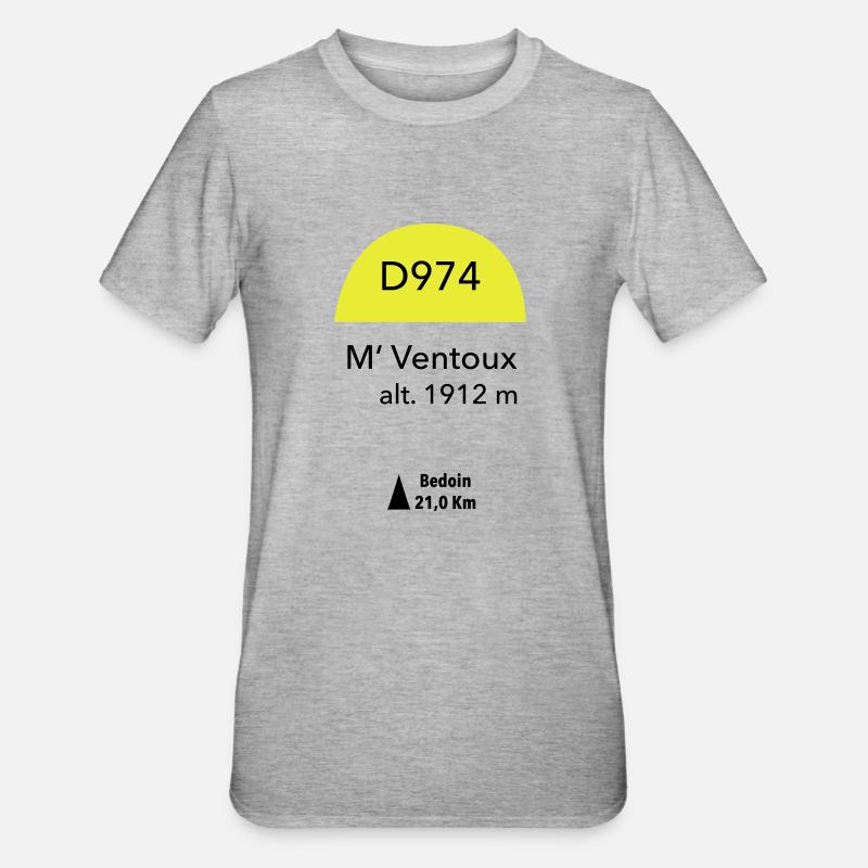 Mont Ventoux - Unisex Polycotton T-Shirt - Grau meliert