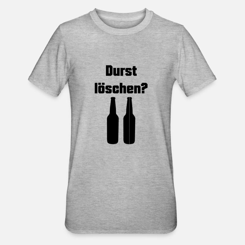 Durst löschen Design - Unisex Polycotton T-Shirt - Grau meliert
