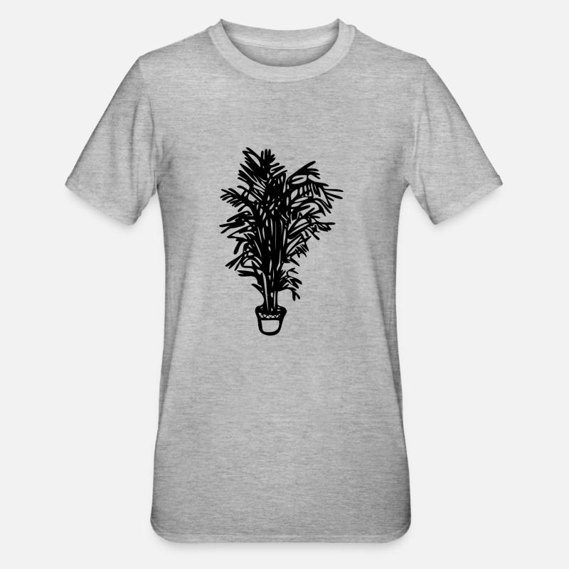 Topfpflanze, Geschenk, Geschenkidee - Unisex Polycotton T-Shirt - Grau meliert