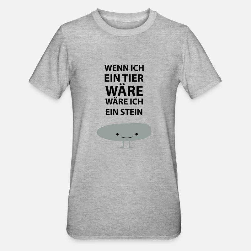 Sei ein Stein! - Unisex Polycotton T-Shirt - Grau meliert