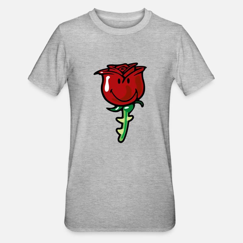 Smiley Rose - T-shirt polycoton Unisexe - gris chiné