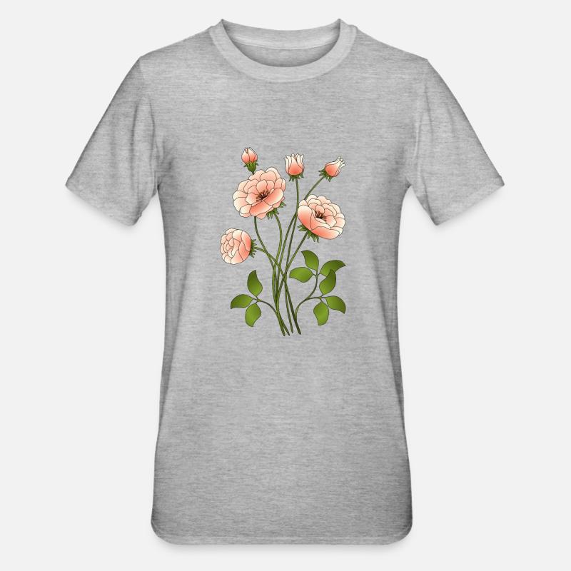 fleurs - T-shirt polycoton Unisexe - gris chiné