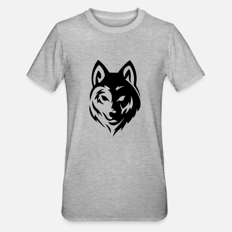 Loup - T-shirt polycoton Unisexe - gris chiné