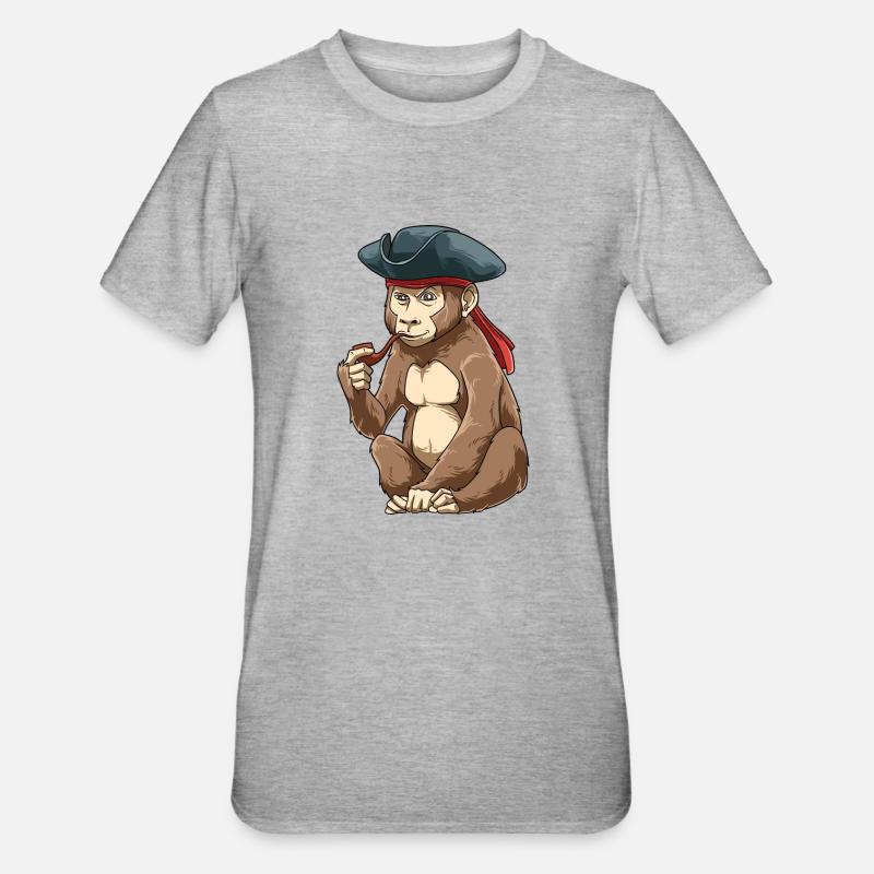 Drôle de pirate Caraïbes - T-shirt polycoton Unisexe - gris chiné