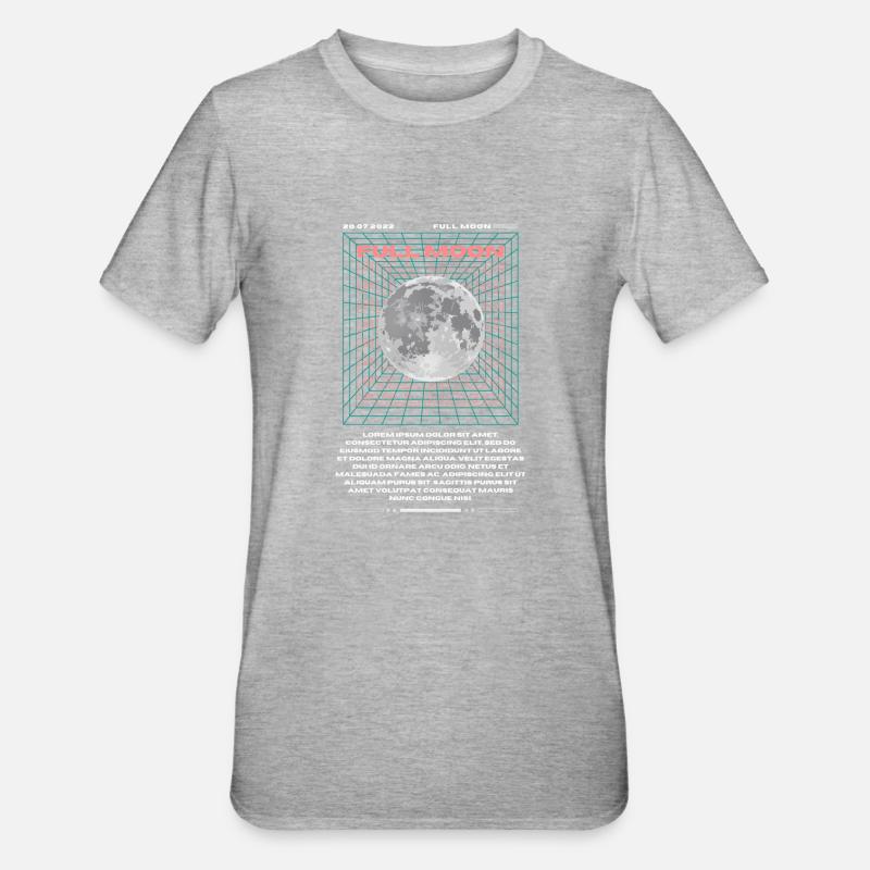 Conception de la Lune - T-shirt polycoton Unisexe - gris chiné