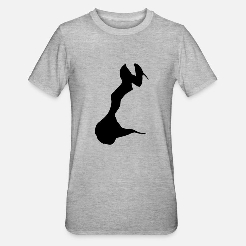 Pferd mit Katze - Unisex Polycotton T-Shirt - Grau meliert