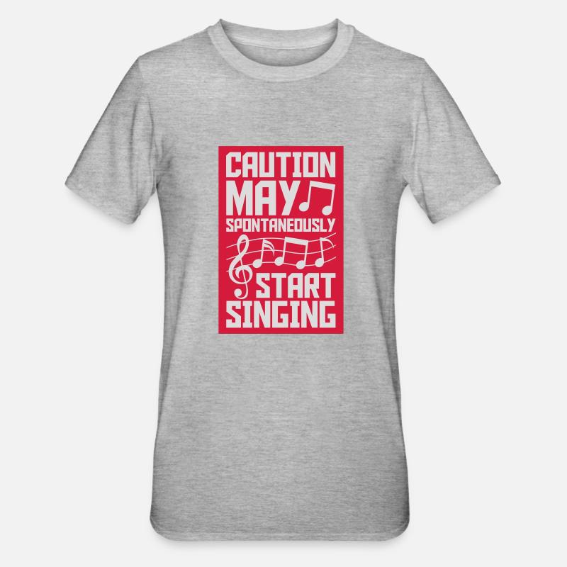 peut spontanément commencer à chanter - T-shirt polycoton Unisexe - gris chiné