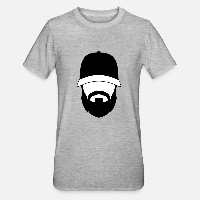 Mann mit Bart - Unisex Polycotton T-Shirt - Grau meliert