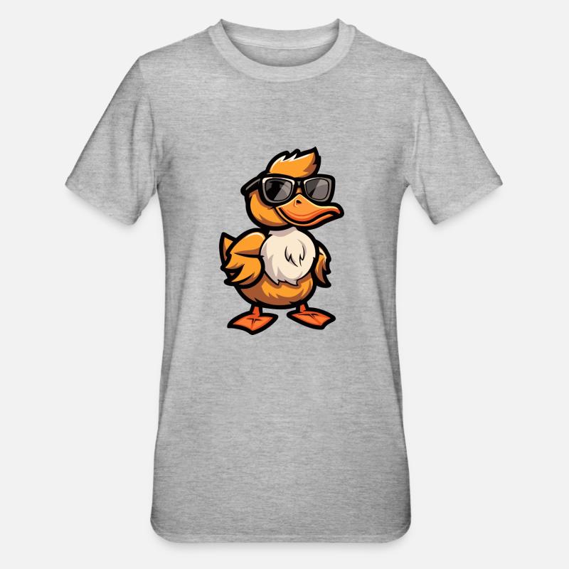 Bande dessinée de canard Cool - T-shirt polycoton Unisexe - gris chiné