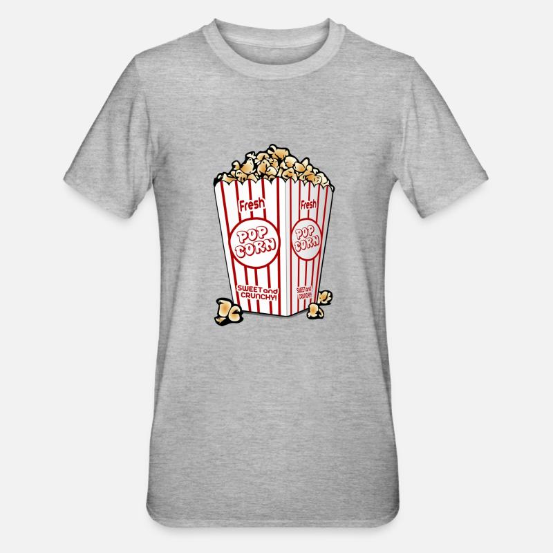 pop-corn - T-shirt polycoton Unisexe - gris chiné