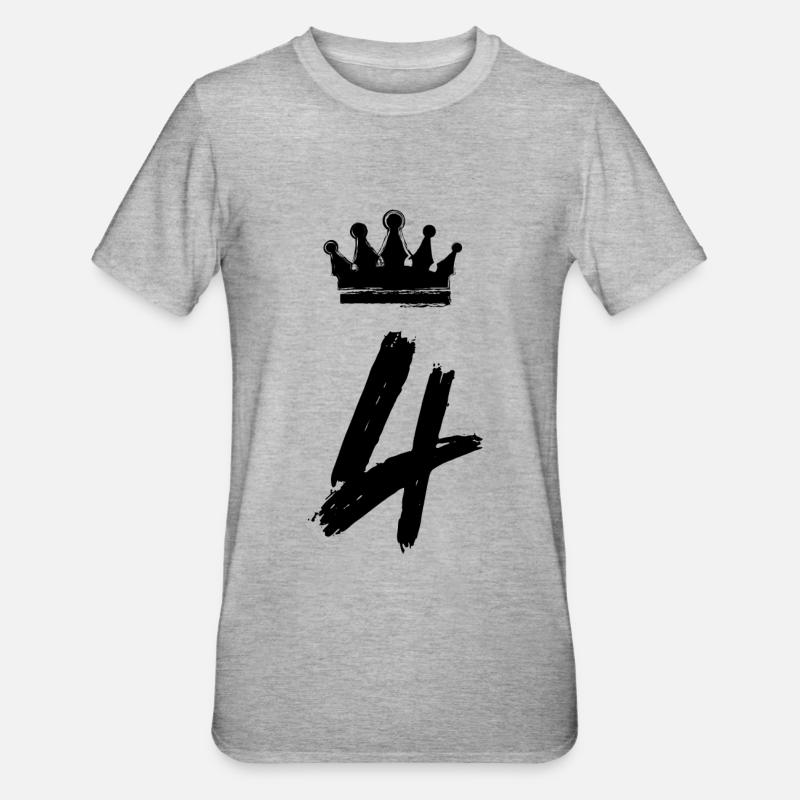 Couronne à 4 chiffres - T-shirt polycoton Unisexe - gris chiné