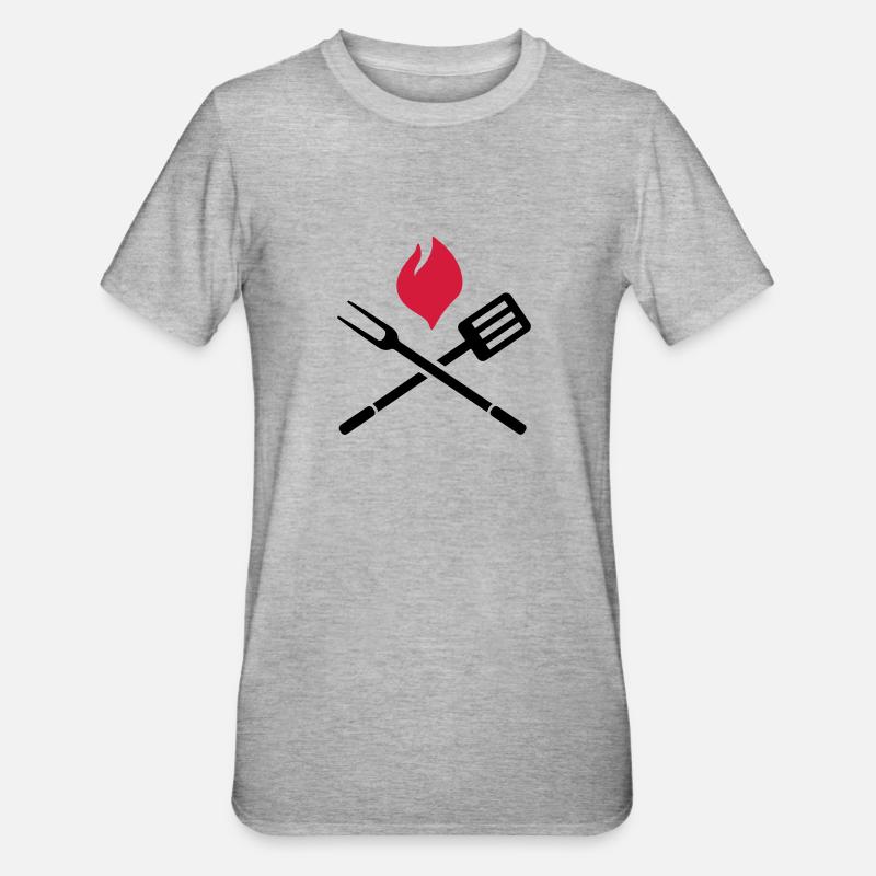 BBQ barbecue - Unisex Polycotton T-Shirt - heather grey
