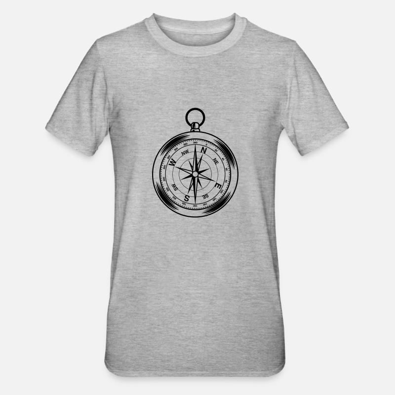 kompass symbol form - Unisex Polycotton T-Shirt - Grau meliert