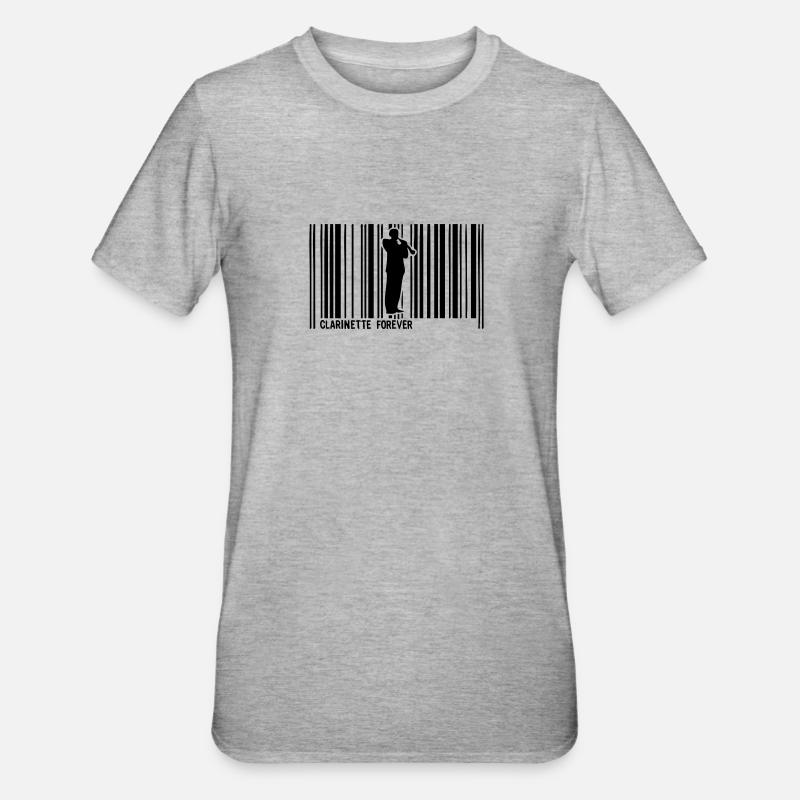 clarinette code barre1 - T-shirt polycoton Unisexe - gris chiné